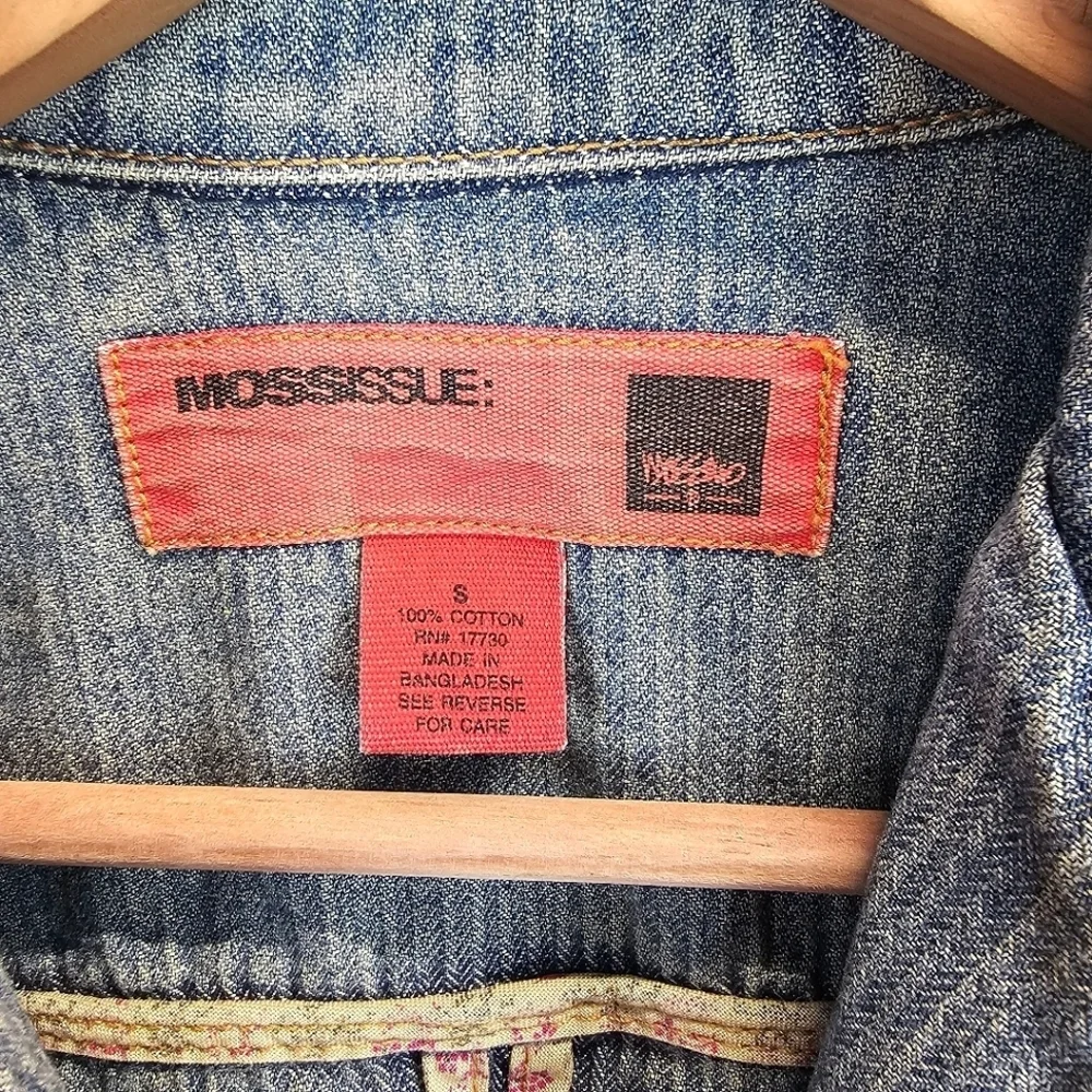 True Vintage Mossimo Paris Hilton Style Fitted Y2K Pinstripe Denim Jacket Small